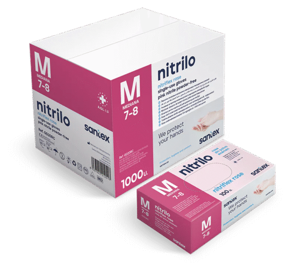 Carton Gants Nitrile Rose 1000 pcs | SMEDIC Maroc