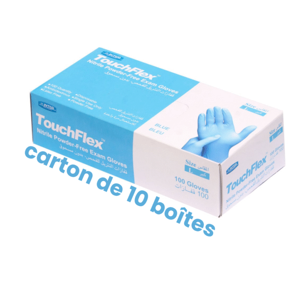 Carton 10 Boîtes Gants Nitrile TouchFlex INTCO | SMEDIC Maroc