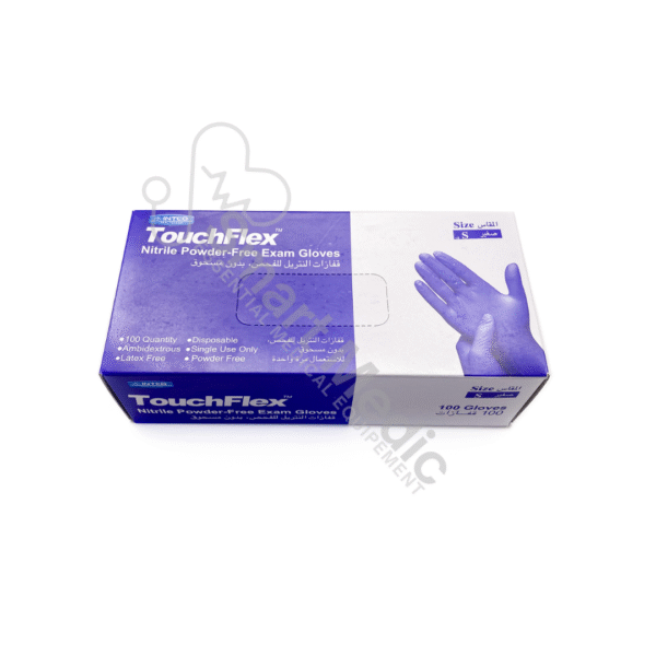 Gants nitrile bleus TouchFlex non poudrés – Boîte de 100 – SMEDIC MAROC